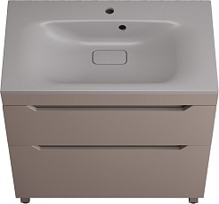 Style Line Тумба с кварцевой раковиной серый шелк Остин 80 тауп темный – фотография-1